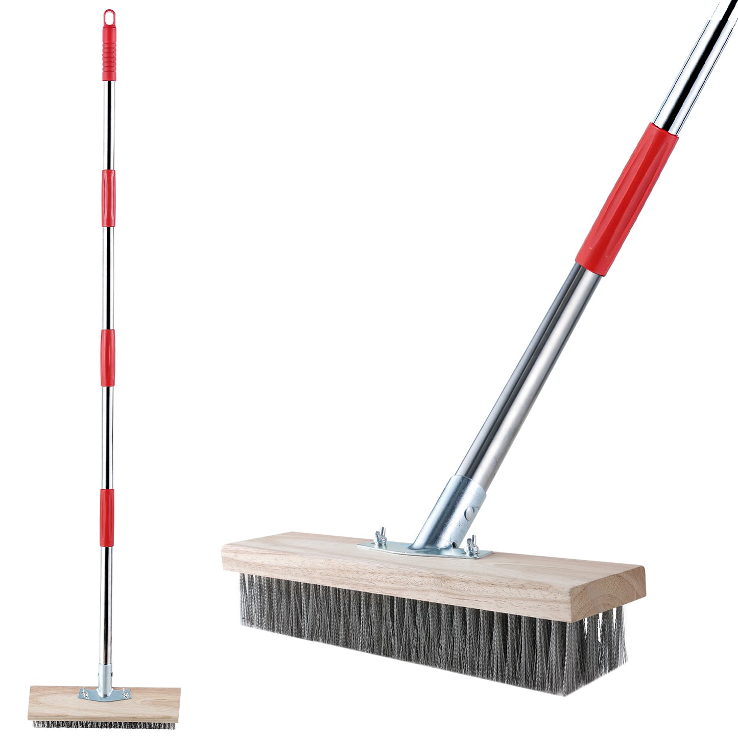 Mitclear Heavy Duty Wire Broom with Telescopic Handle(57IN)