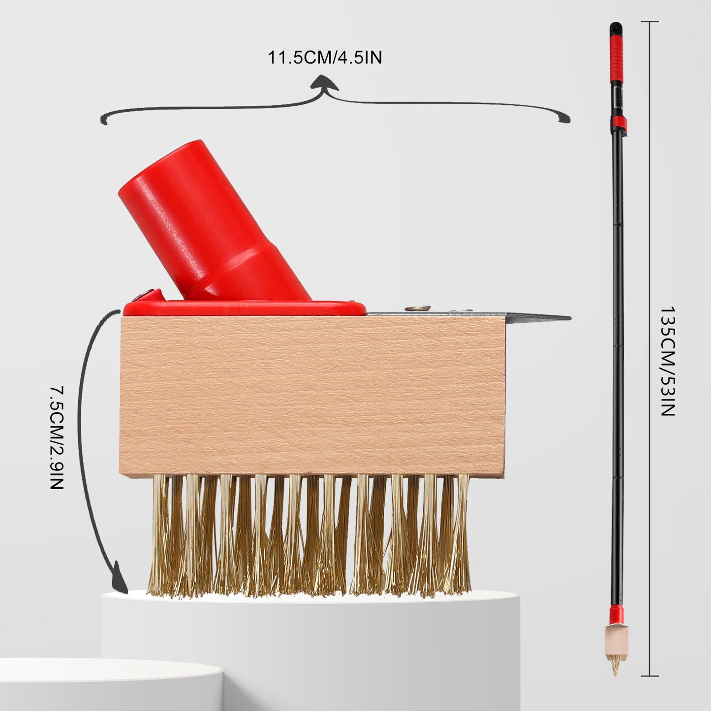 Mitclear V-shaped Weed Remove Brush with Long Handle(53IN)