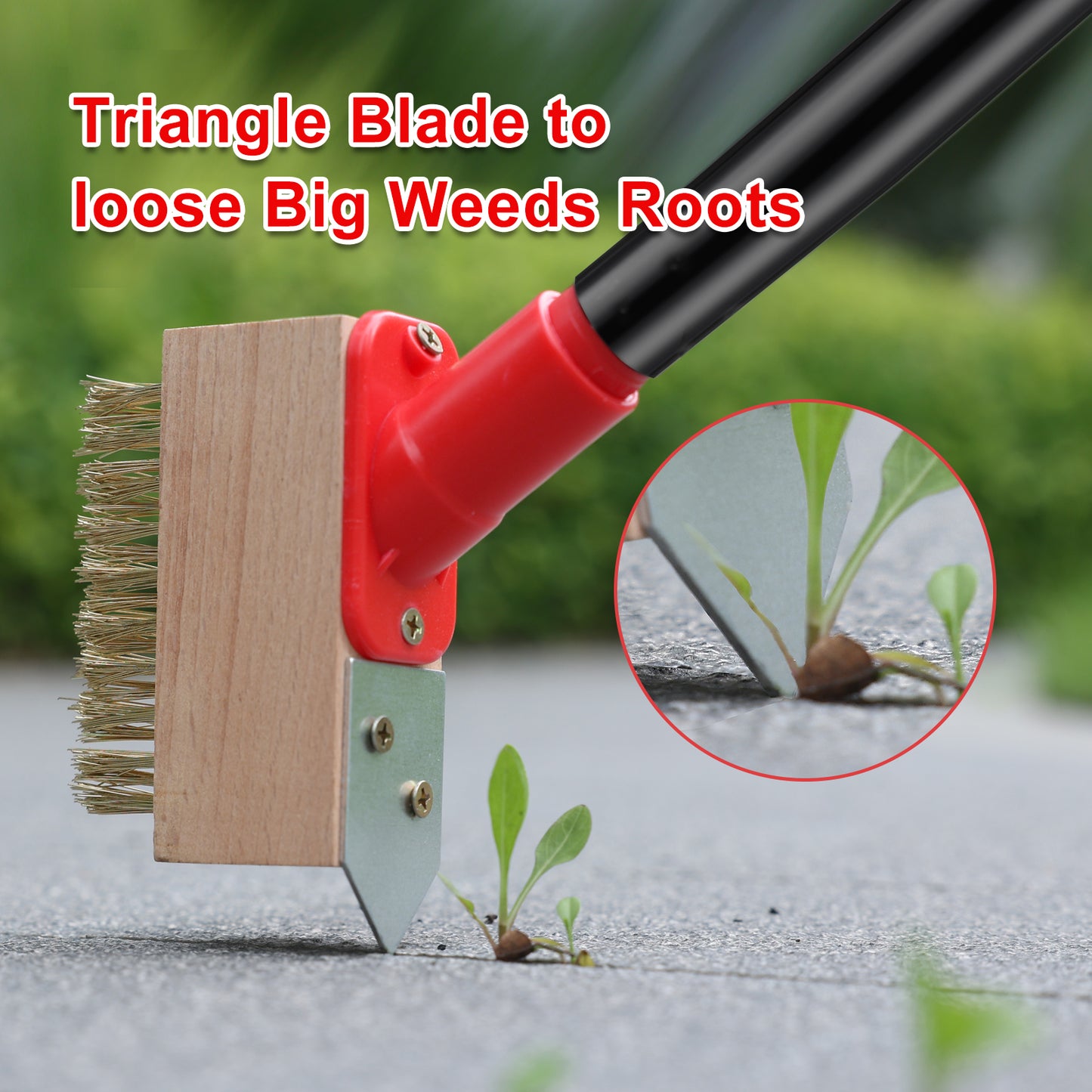 Mitclear V-shaped Weed Remove Brush with Long Handle(53IN)