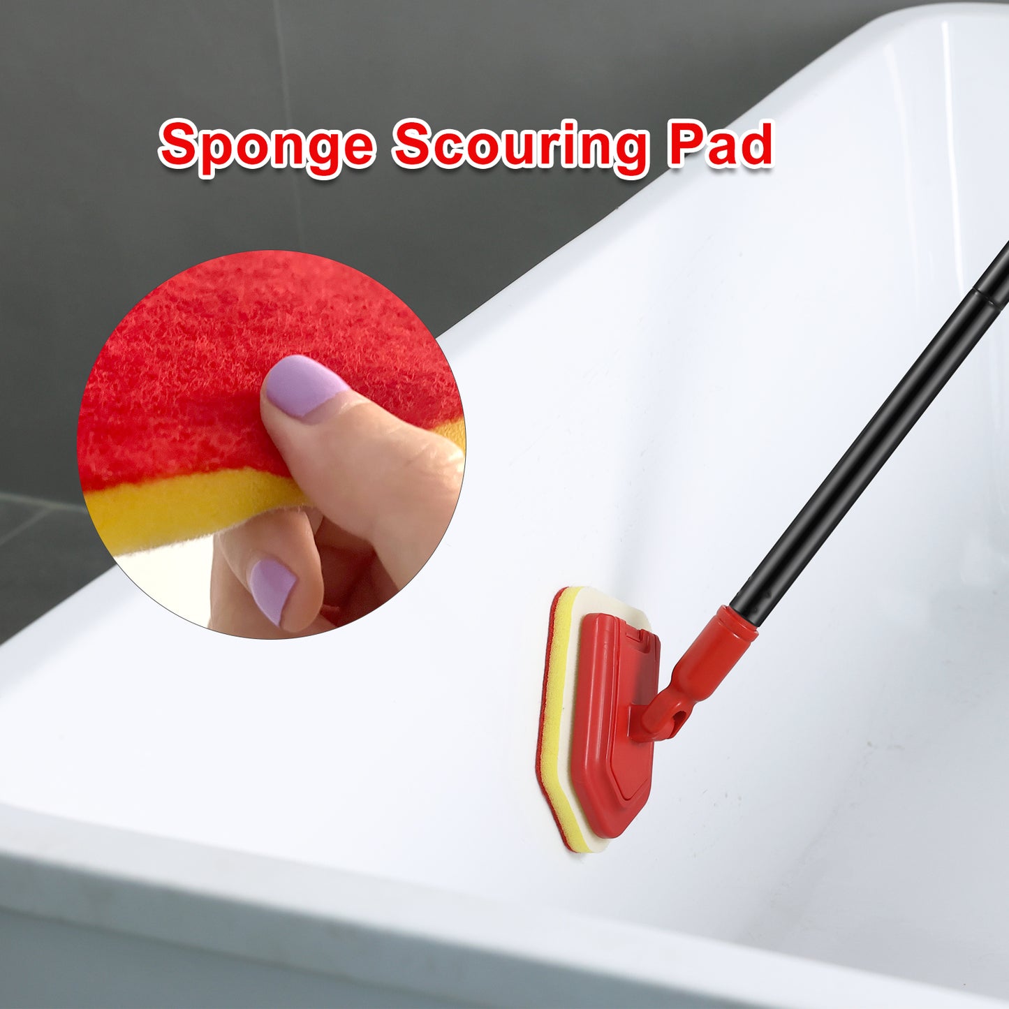 Mitclear 3 in 1 Bathroom Tile Cleaner Shower Cleaning Brush with Telescopic Handle(53IN)