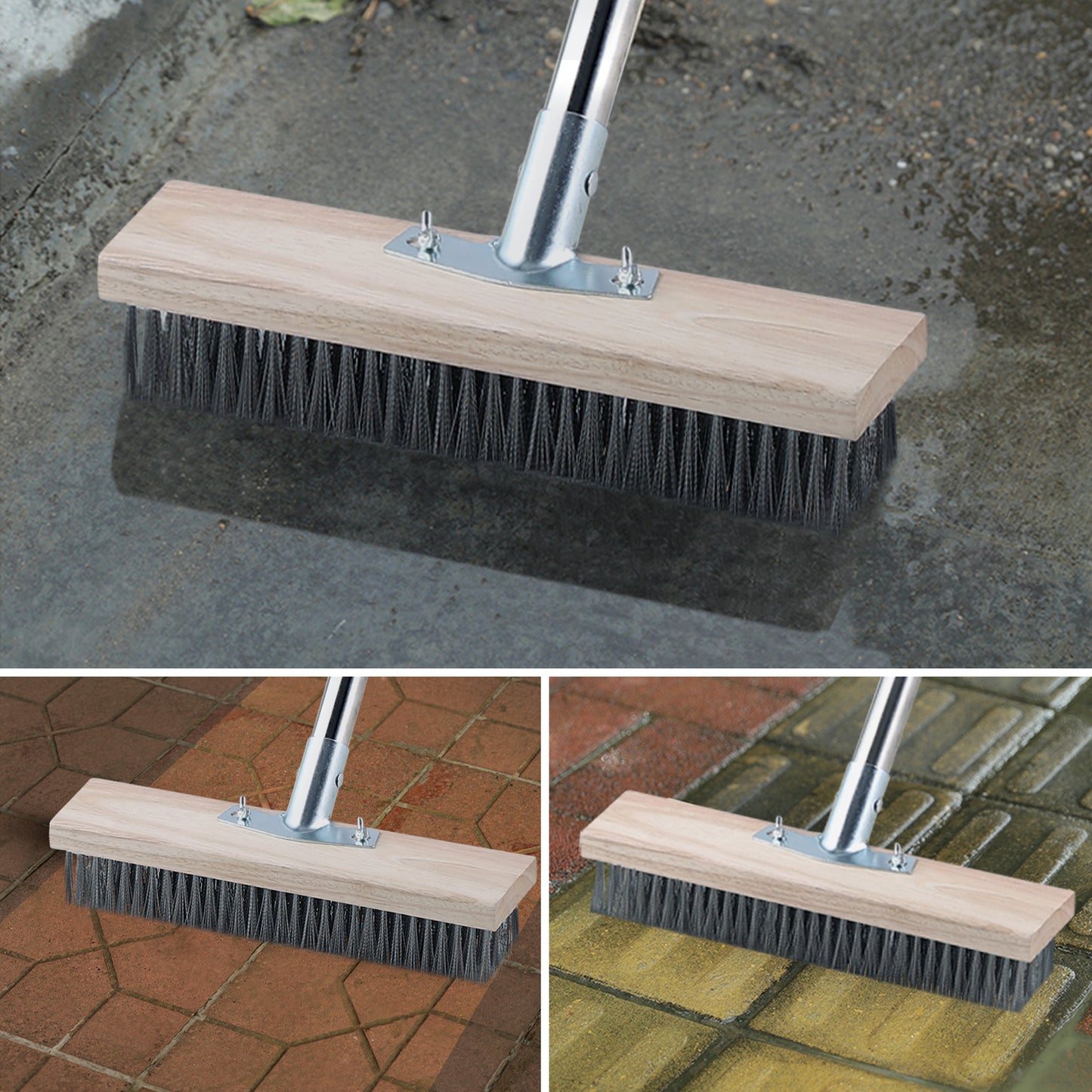 Mitclear Heavy Duty Wire Broom with Telescopic Handle(57IN)