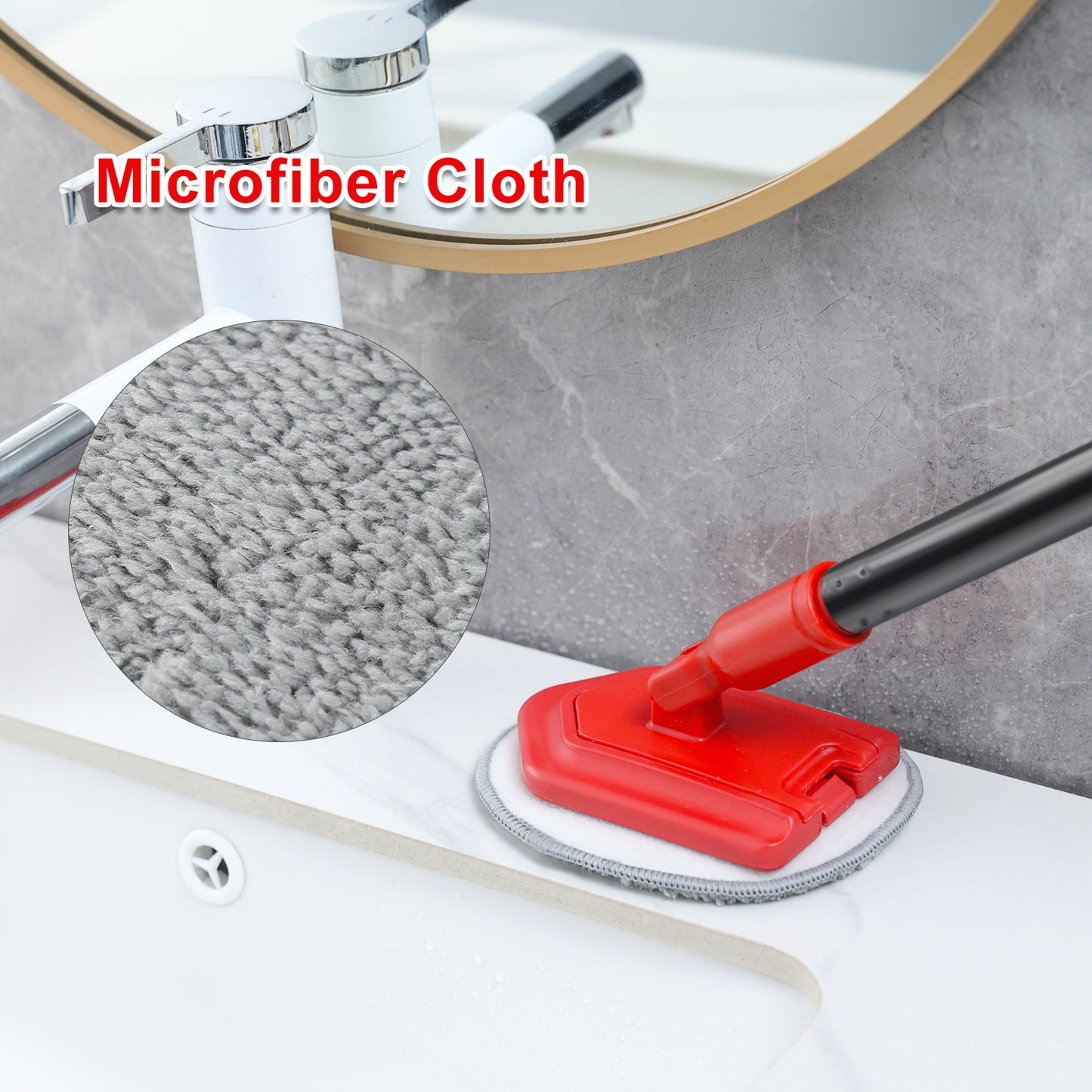 Mitclear 3 in 1 Bathroom Tile Cleaner Shower Cleaning Brush with Telescopic Handle(53IN)