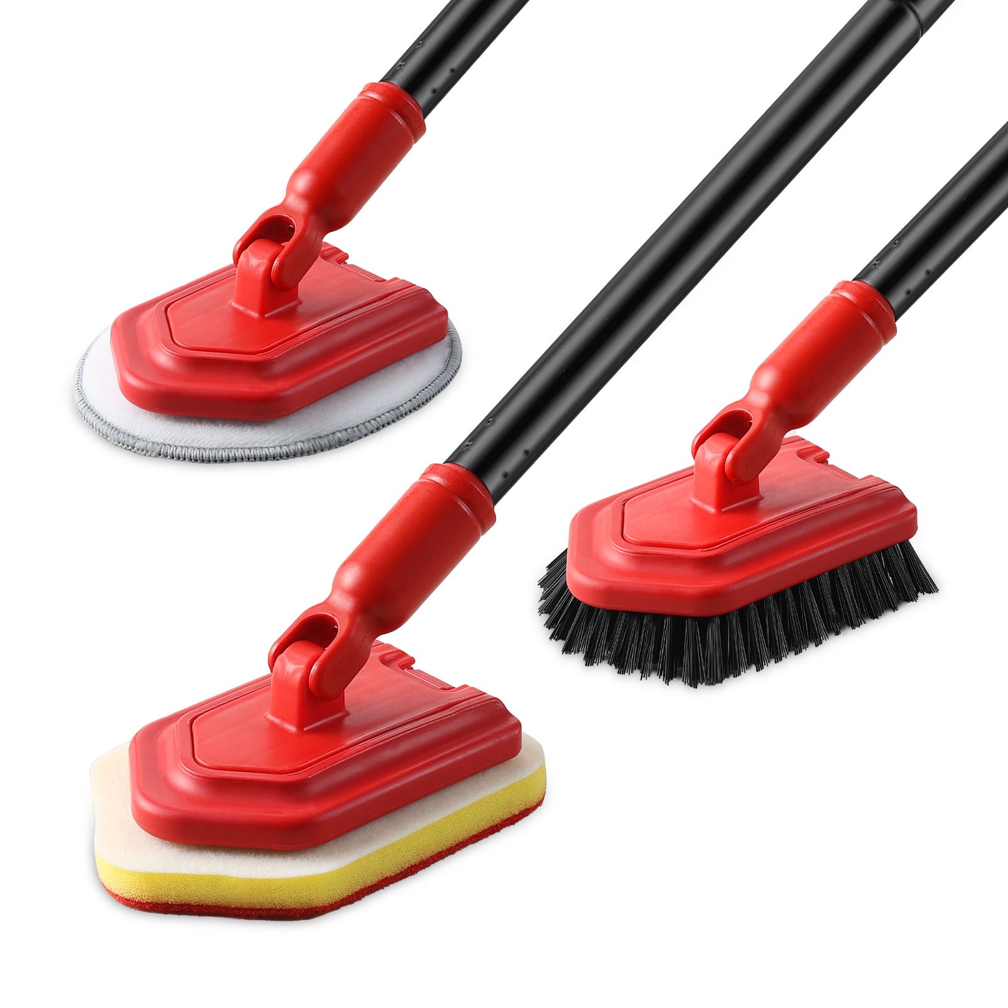 Mitclear 3 in 1 Bathroom Tile Cleaner Shower Cleaning Brush with Telescopic Handle(53IN)