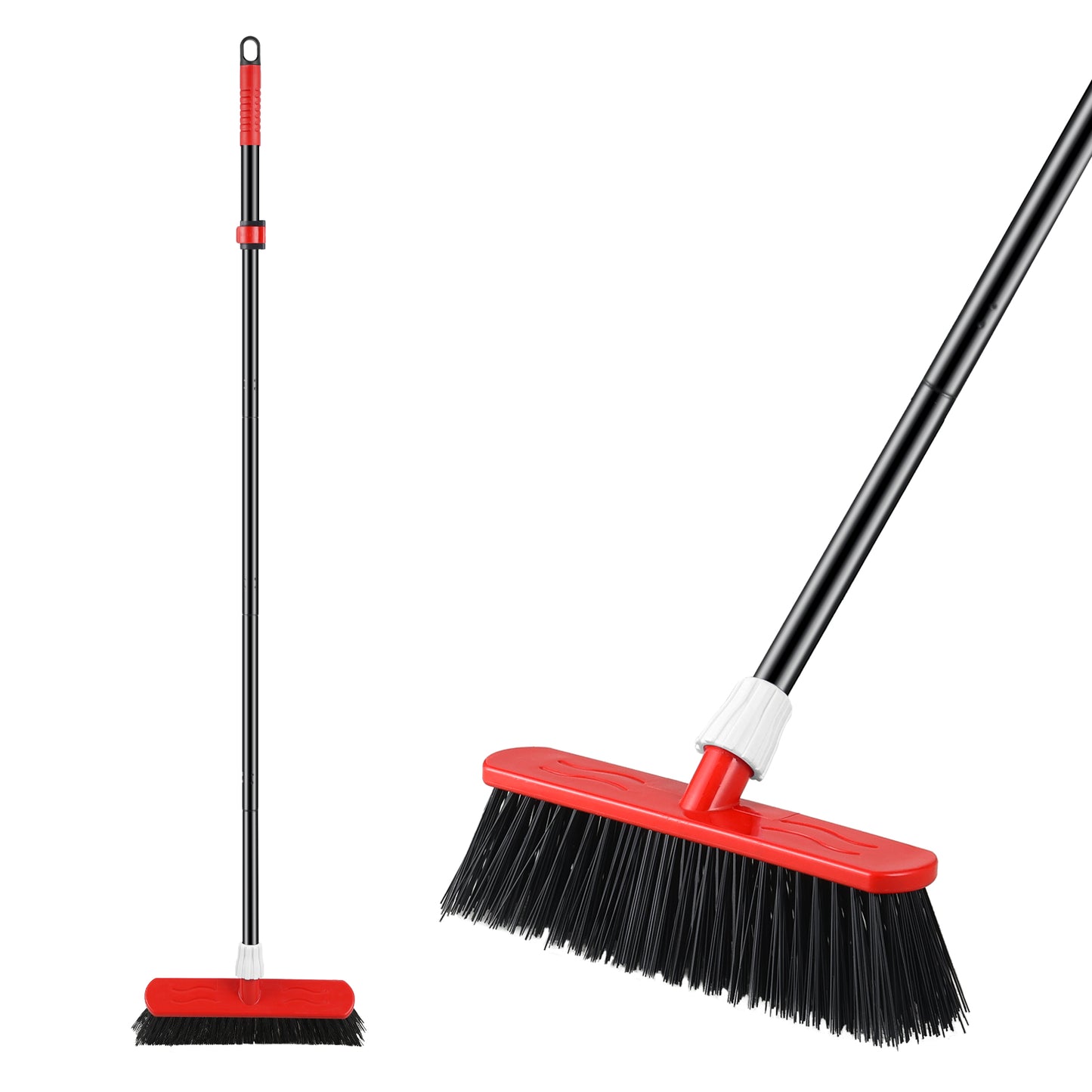 Mitclear Yard Broom Heavy Duty with Long Handle(57IN), Garden Brush with Stiff Bristles