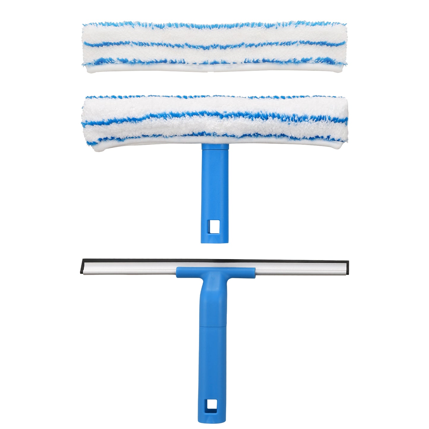 Mitclear Window Cleaning Combo(12IN), Silicon Window Squeegee + Microfiber Glass Wiper
