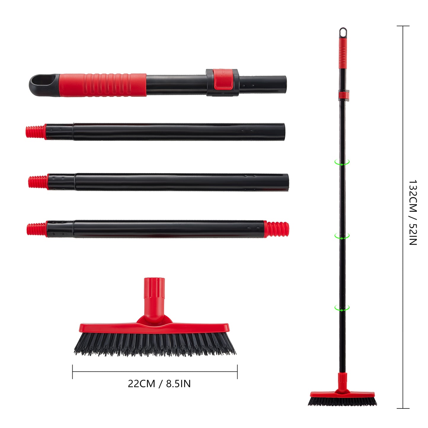 Mitclear V-shape Grout Scrubbing Brush with Long Handle(52IN)