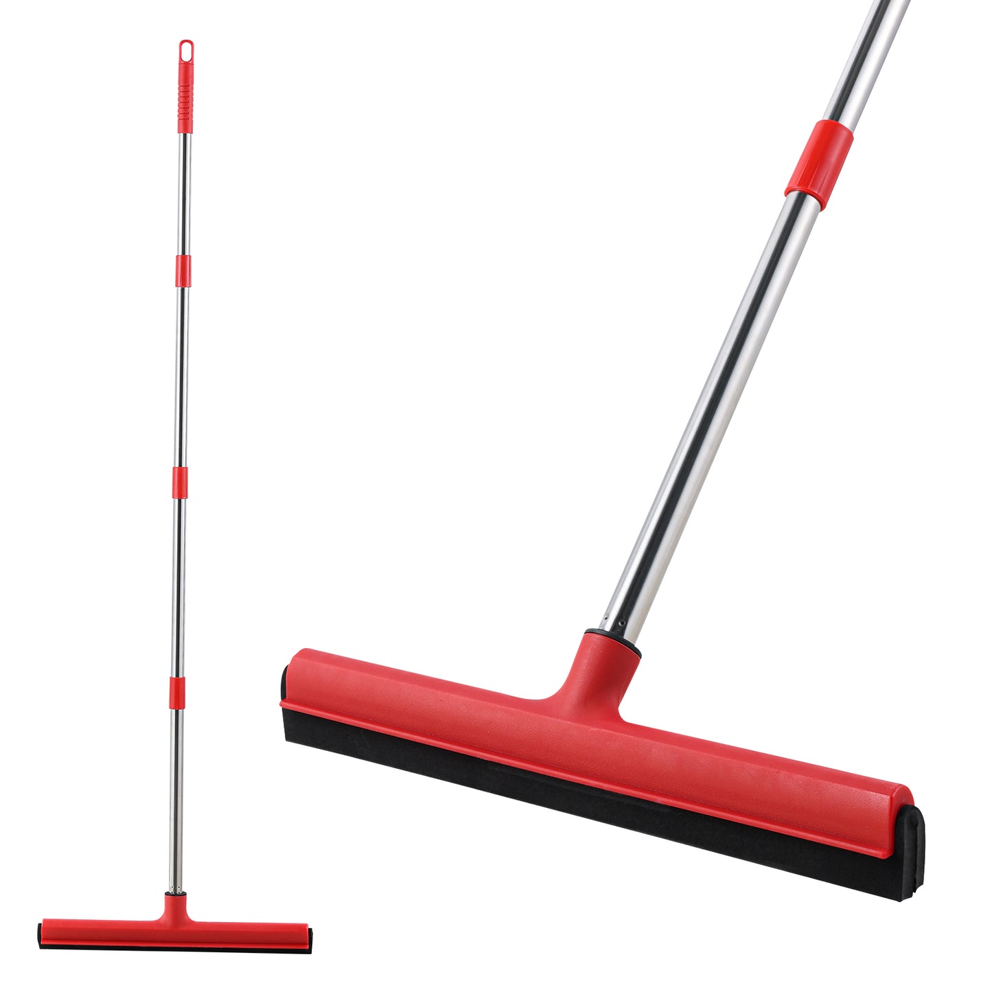 Mitclear Floor Squeegee Mop Heavy Duty with Telescopic Handle(57IN)