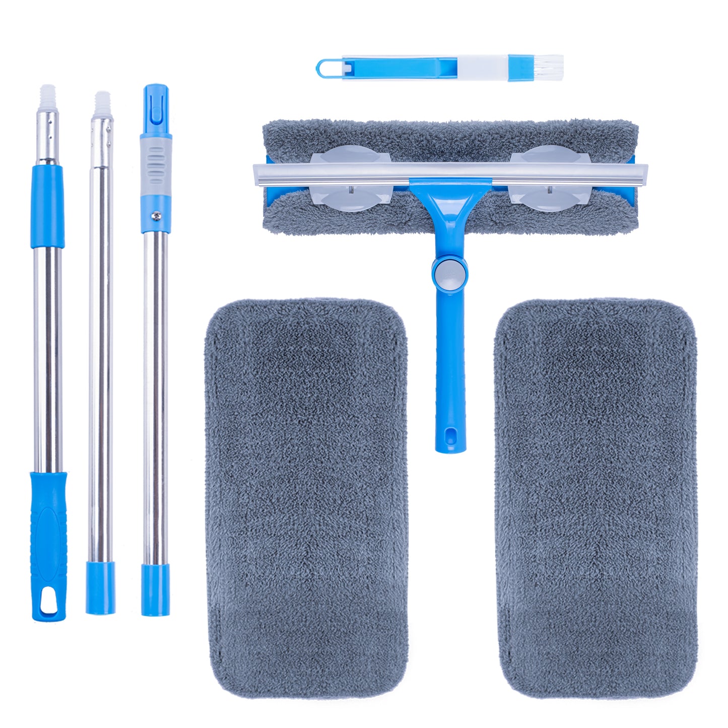 Mitclear 3 in 1 Telescopic Window Squeegee Glass Cleaning Tool(12")