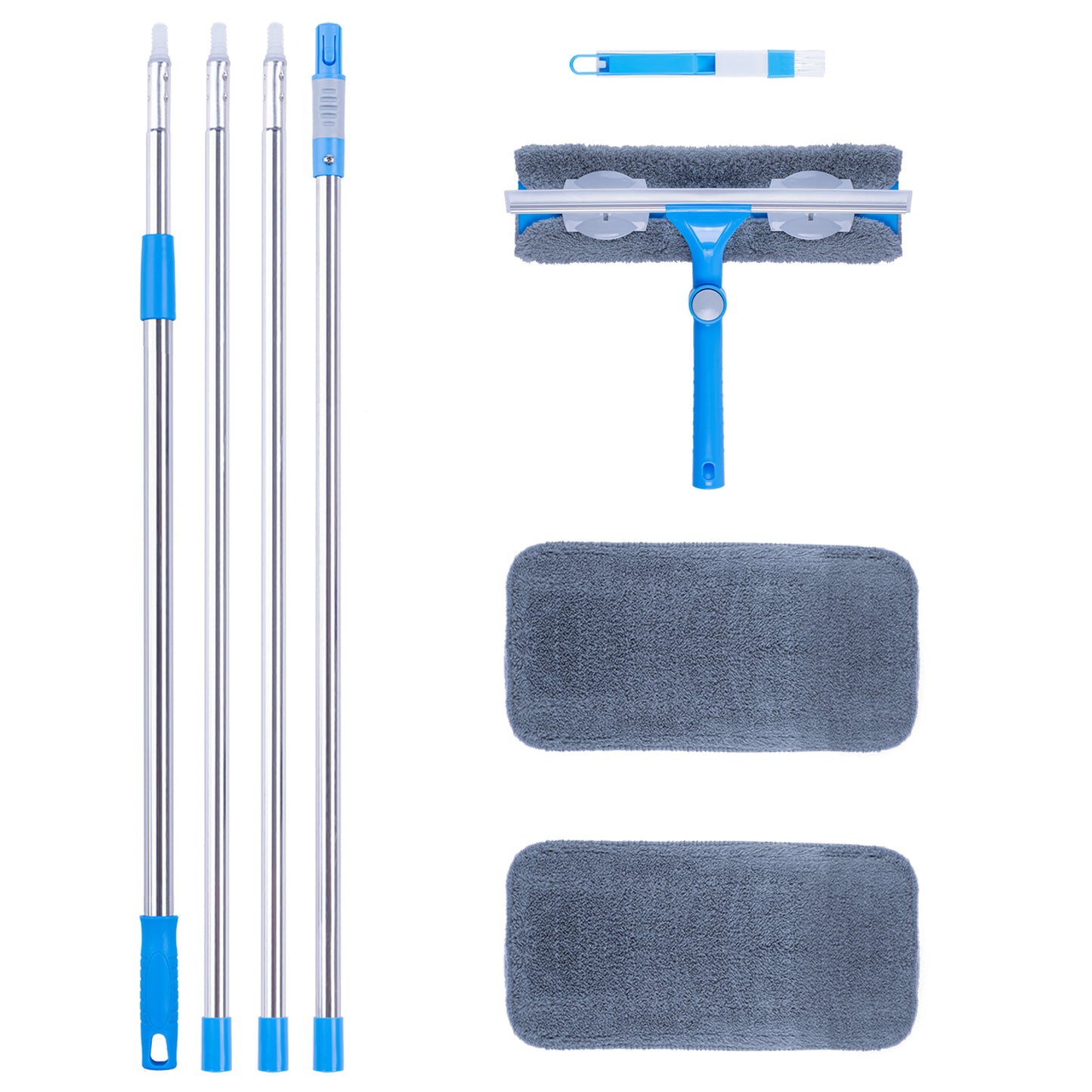 Mitclear 12 Foot (3.7m) Window Squeegee Cleaner Kit with Extension Poles
