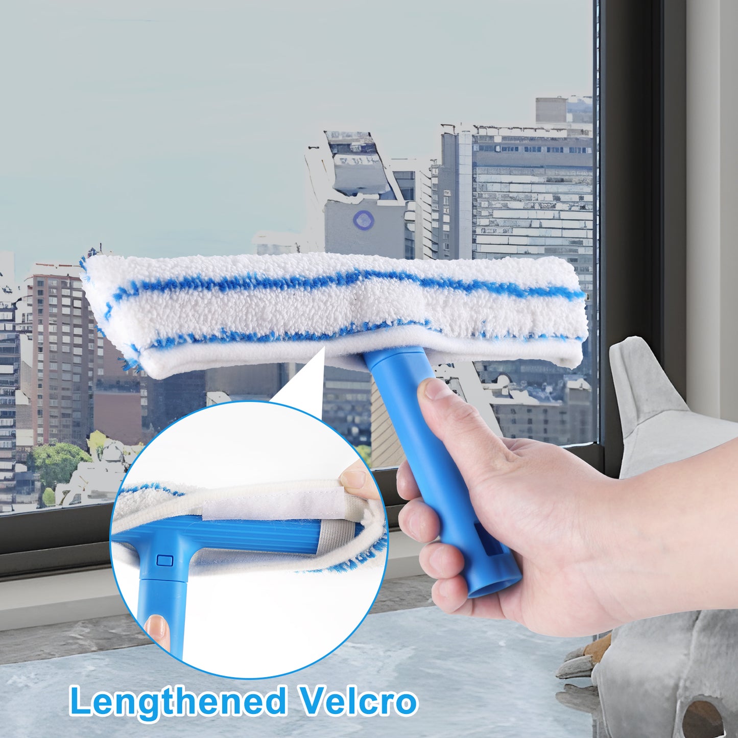 Mitclear Window Cleaning Combo(12IN), Silicon Window Squeegee + Microfiber Glass Wiper