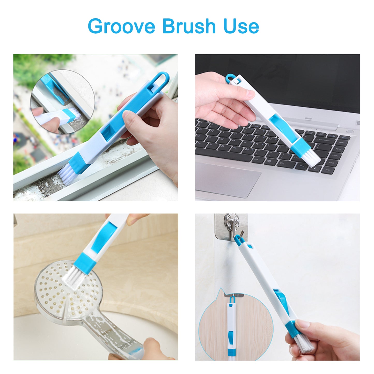 Mitclear 3 in 1 Telescopic Window Squeegee Glass Cleaning Tool(12")