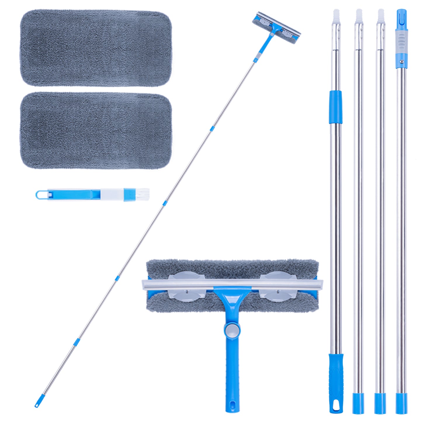 Mitclear 12 Foot (3.7m) Window Squeegee Cleaner Kit with Extension Poles