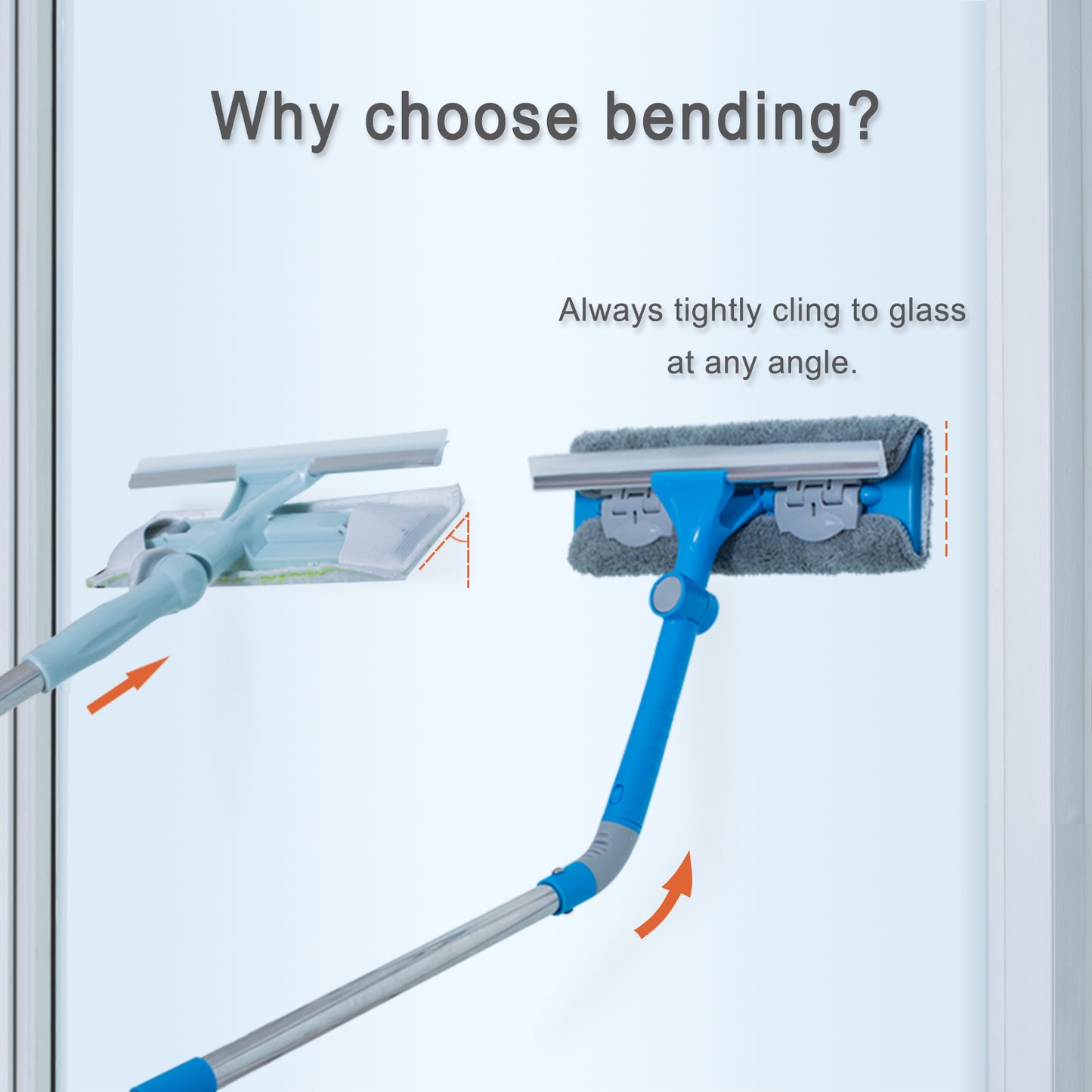 Mitclear 3 in 1 Telescopic Window Squeegee Glass Cleaning Tool(12")