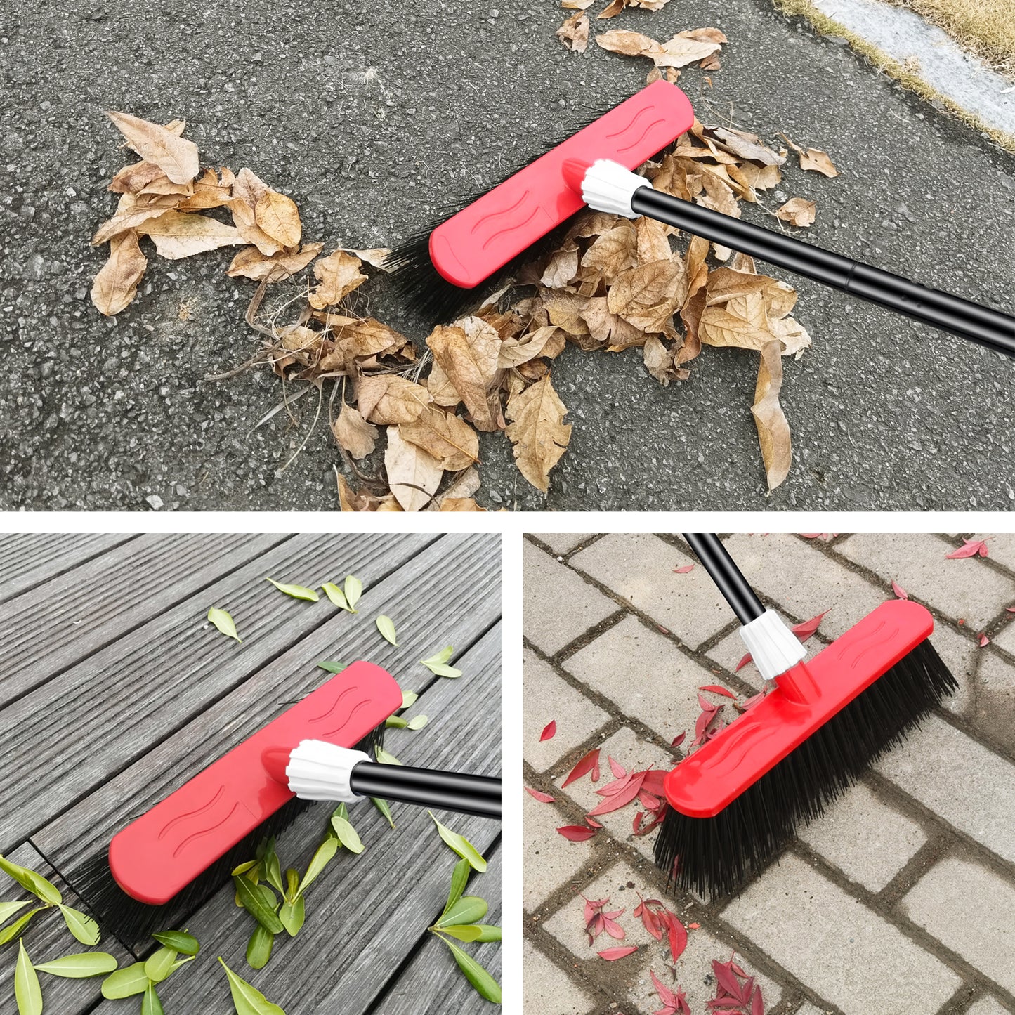 Mitclear Yard Broom Heavy Duty with Long Handle(57IN), Garden Brush with Stiff Bristles