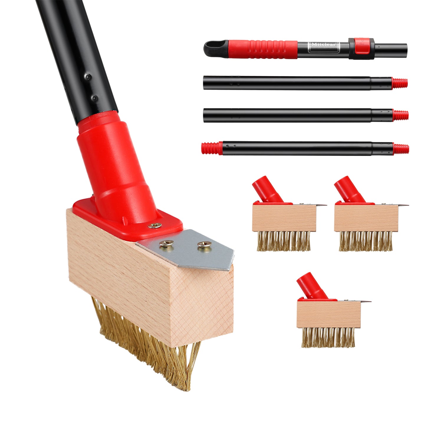 Mitclear V-shaped Weed Remove Brush with Long Handle(53IN)