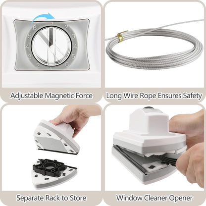 Mitclear Magnetic Window Cleaner Tool, Adjustable Magnet Dual Glass Washer