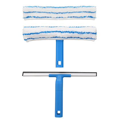 Mitclear Window Cleaning Combo(12IN), Silicon Window Squeegee + Microfiber Glass Wiper