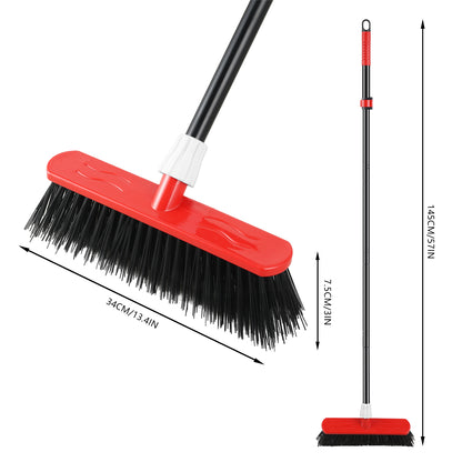 Mitclear Yard Broom Heavy Duty with Long Handle(57IN), Garden Brush with Stiff Bristles