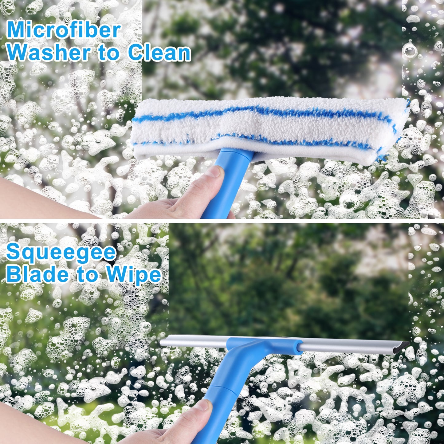 Mitclear Window Cleaner with Long Handle(57IN)