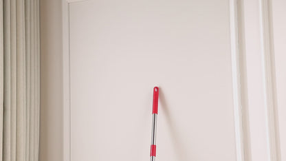 Mitclear Rubber Broom with Long Handle(60IN), Indoor Floor Brush with Built in Squeegee(13IN)