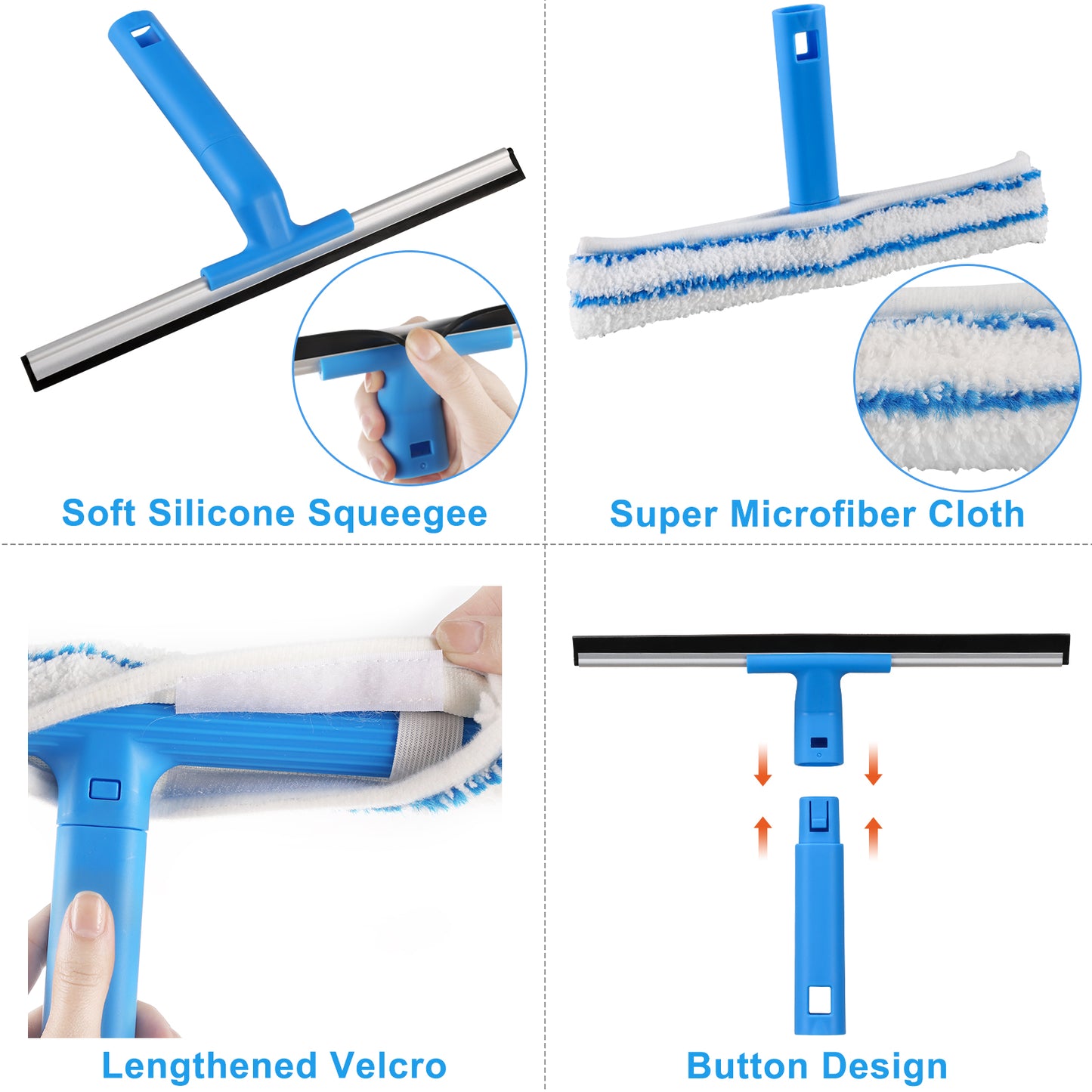 Mitclear Window Cleaner with Long Handle(57IN)